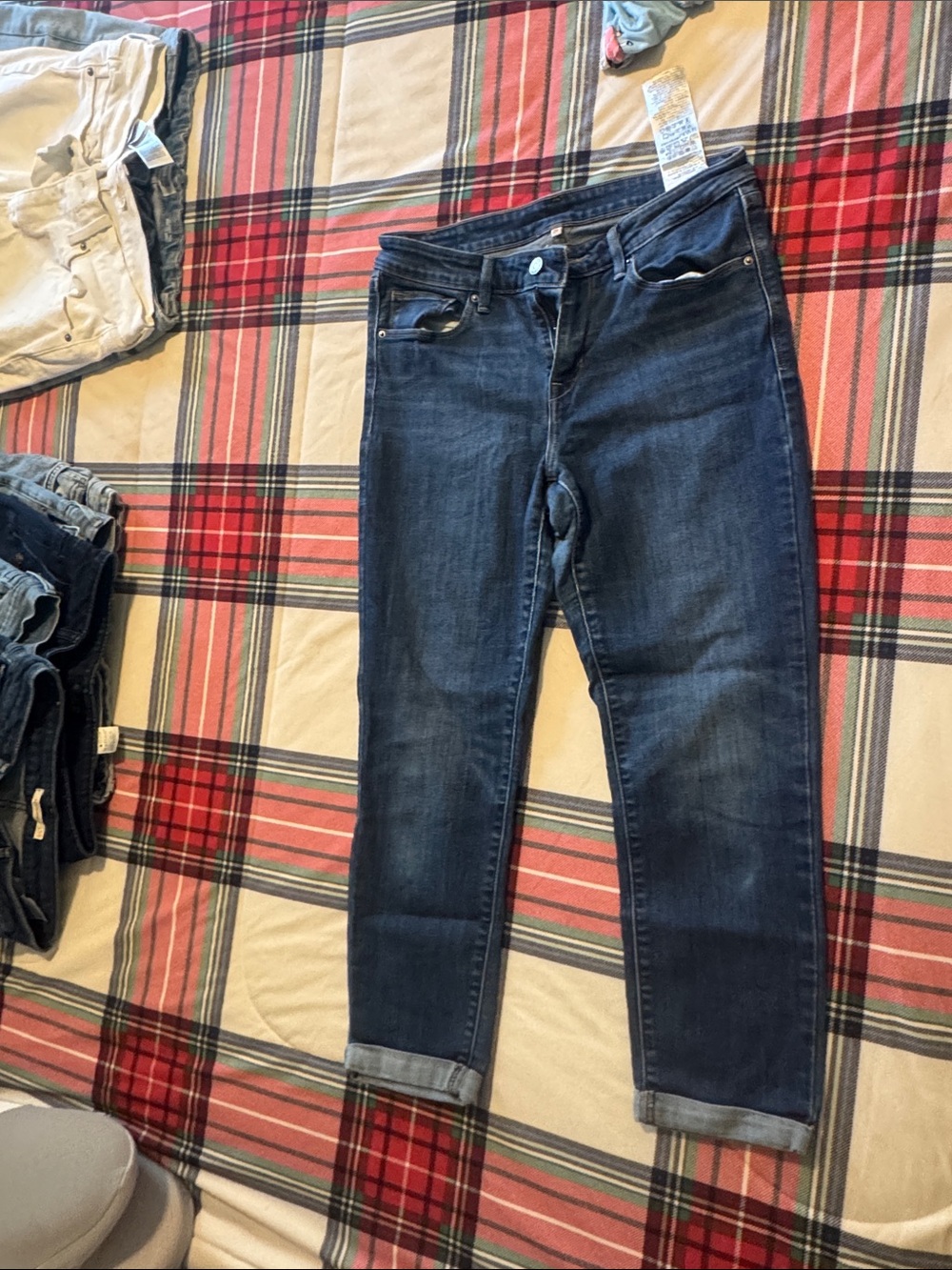 Levi's Dark Blue Ankle Crop Slim Jeans